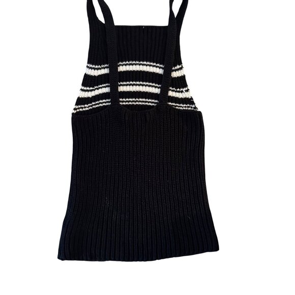 American Eagle Outfitters Womens Top XS Black White Striped Knit Tank - Picture 2 of 8